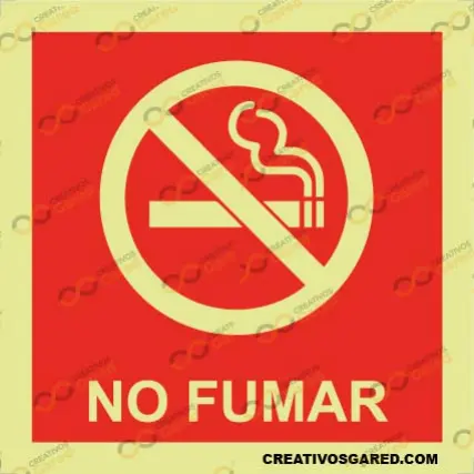 Señalética Fotoluminiscente Prohibido Fumar