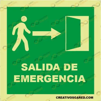 Señalética Fotoluminiscente Salida de Emergencia variante 2