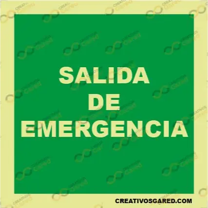 Señalética Fotoluminiscente Salida de Emergencia variante 3
